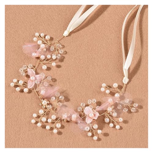 Blumenkranz Haare Kinder Perlenkronen Mädchen Braut Hochzeit Stirnband Blumen for Erwachsene Haarschmuck(Color 16) von UJEDFHV