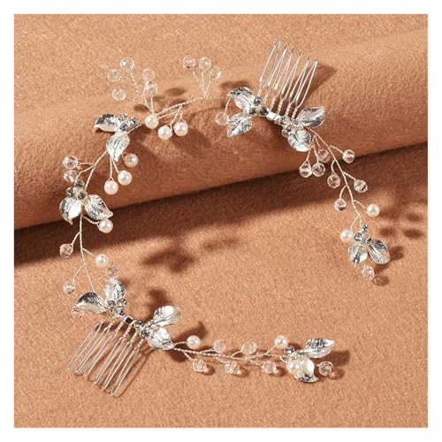 Blumenkranz Haare Kinder Perlenkronen Mädchen Braut Hochzeit Stirnband Blumen for Erwachsene Haarschmuck(Color19) von UJEDFHV