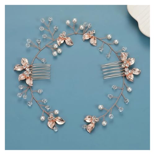 Blumenkranz Haare Kinder Perlenkronen Mädchen Braut Hochzeit Stirnband Blumen for Erwachsene Haarschmuck(Color20) von UJEDFHV