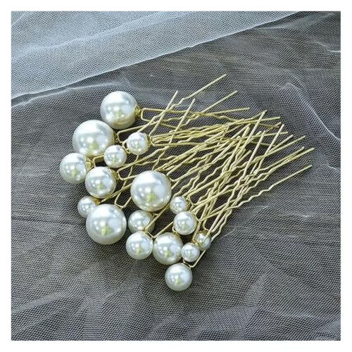 Blumenkranz Haare Kinder Perlenkronen Mädchen Braut Hochzeit Stirnband Blumen for Erwachsene Haarschmuck(Gold set of 18) von UJEDFHV