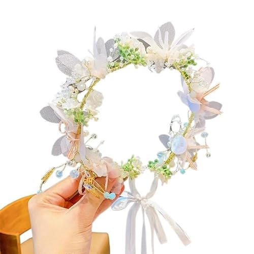 Blumenkranz Haare Kinder Rosa Schmetterling Perle Blume Stirnband fow Mädchen Kind Kranz Haar Hoop Stirnbänder Urlaub Party Zubehör Geschenk(Color-C) von UJEDFHV