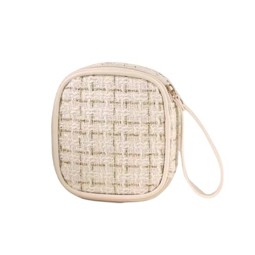 Kulturtasche Damen Einfache Mini Make-Up Lagerung Tasche Damen Tragbare Organizer Tasche Einkaufstasche(White) von UJEDFHV