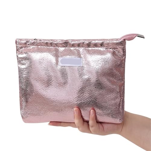Kulturtasche Damen Kosmetiktasche Tragbare Damen Clutch Reißverschlusstasche Handtasche Make-up Toilettenartikel Aufbewahrung Quadratische Taschen(Pink) von UJEDFHV