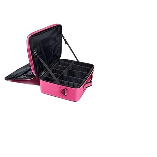 Kulturtasche Damen Make-up-Koffer for Damen, große Kapazität, Beauty- und Nagel-Toolbox, Kosmetikkoffer for Make-up-Aufbewahrungsboxen(L(Rose Red)) von UJEDFHV