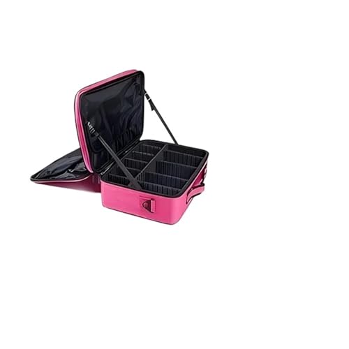Kulturtasche Damen Make-up-Koffer for Damen, große Kapazität, Beauty- und Nagel-Toolbox, Kosmetikkoffer for Make-up-Aufbewahrungsboxen(M(Rose Red)) von UJEDFHV