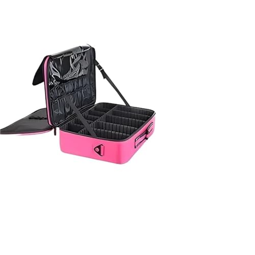 Kulturtasche Damen Make-up-Koffer for Damen, große Kapazität, Beauty- und Nagel-Toolbox, Kosmetikkoffer for Make-up-Aufbewahrungsboxen(XL(Rose Red)) von UJEDFHV