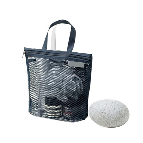 Kulturtasche Damen Mesh Make-Up Taschen Handtaschen Tragbare Reise Werkzeuge Organizer Hängen Kosmetische Organizer Tasche(Blue) von UJEDFHV