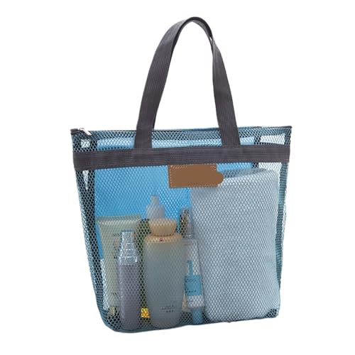 Kulturtasche Damen Mesh Make-Up Taschen Handtaschen Tragbare Reise Werkzeuge Organizer Hängen Kosmetische Organizer Tasche(Sky Blue B) von UJEDFHV