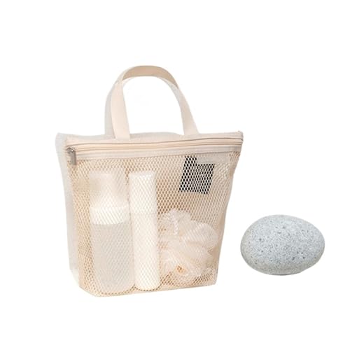 Kulturtasche Damen Mesh Make-Up Taschen Handtaschen Tragbare Reise Werkzeuge Organizer Hängen Kosmetische Organizer Tasche(White) von UJEDFHV