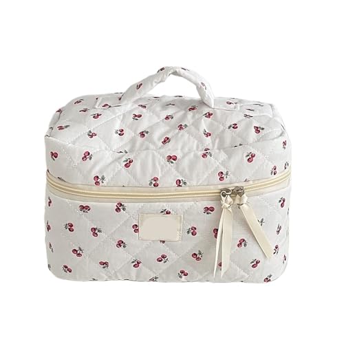 Kulturtasche Damen Mode Frauen Make-Up Tasche Tragbare Nette Damen Kosmetische Kulturbeutel Lagerung Beutel Handtasche Baumwolle Gesteppte Zipper Tasche(Tote) von UJEDFHV