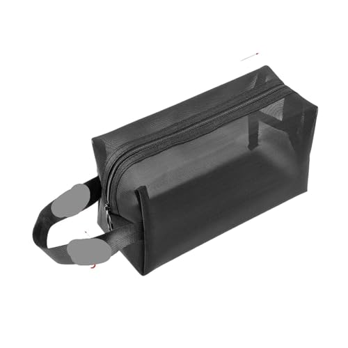 Kulturtasche Damen Reise-Kosmetiktasche aus schwarzem Netzstoff, Make-up-Tasche for Damen, Kulturbeutel, Make-up-Organizer, tragbare Aufbewahrungstasche(L) von UJEDFHV
