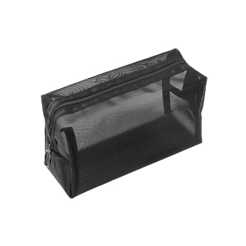 Kulturtasche Damen Reise-Kosmetiktasche aus schwarzem Netzstoff, Make-up-Tasche for Damen, Kulturbeutel, Make-up-Organizer, tragbare Aufbewahrungstasche(M) von UJEDFHV