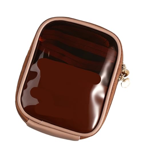 Kulturtasche Damen Reisekosmetiktasche, Tragbare wasserdichte Mini-Kosmetik-Lippenstift-Aufbewahrungstasche, Multifunktionale Clutch(Coffee) von UJEDFHV