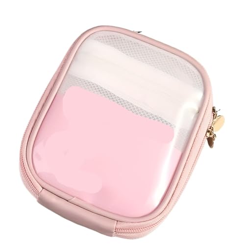 Kulturtasche Damen Reisekosmetiktasche, Tragbare wasserdichte Mini-Kosmetik-Lippenstift-Aufbewahrungstasche, Multifunktionale Clutch(Pink) von UJEDFHV