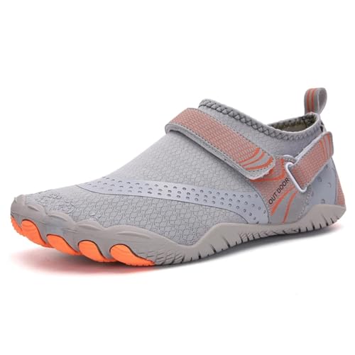 UJEDFHV Barfussschuhe Herren Herren Wasserschuhe Schwimmschuhe Strandschuhe Schnelltrocknend Watschuhe Outdoor Upstream Schuhe Atmungsaktiv(Gray,38) von UJEDFHV