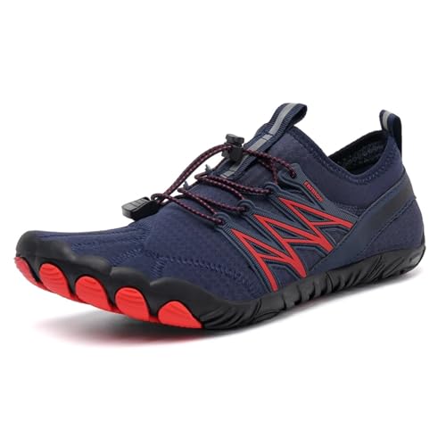 UJEDFHV Barfussschuhe Herren Schnelltrocknende Wasserschuhe, Barfuß-Wasserschuhe for Herren, rutschfeste Strandpantoffeln for Damen, Sommersport-Sneaker(Blue,43) von UJEDFHV