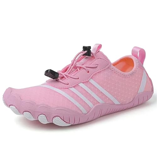 UJEDFHV Barfussschuhe Herren Tauchschuhe Strandschuhe Schwimmschuhe Outdoor Watschuhe Flussschuhe rutschfest Schnittfest Verschleißfest(Pink,42) von UJEDFHV