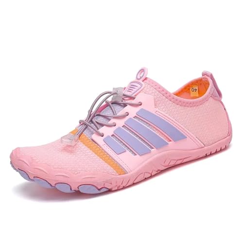 UJEDFHV Barfussschuhe Herren Tauchschuhe Strandschuhe Schwimmschuhe Outdoor Watschuhe Flussschuhe rutschfest Schnittfest Verschleißfest(Pink2,46) von UJEDFHV