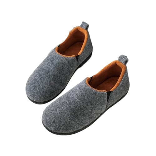 UJEDFHV Herren Hausschuhe Winter Herren Warme Rutschen Pelz Memory Foam Hausschuhe Komfort Weiche Sohle Indoor Schuhe Männliche Hausschuhe Warme Schuhe(Brown,41-42) von UJEDFHV