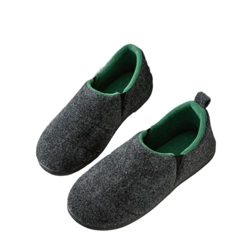 UJEDFHV Herren Hausschuhe Winter Herren Warme Rutschen Pelz Memory Foam Hausschuhe Komfort Weiche Sohle Indoor Schuhe Männliche Hausschuhe Warme Schuhe(Green,43-44) von UJEDFHV