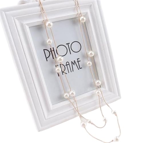 UJEDFHV Pearl Necklace Doppelschichtige Simulierte Perlenkette Damen Pullover Kette Weibliche Halsband Statement Schmuck(1-Gold) von UJEDFHV