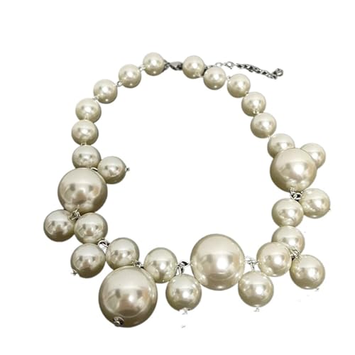 UJEDFHV Pearl Necklace Elegante Imitation Perle Damen Halskette Große Perlen Perlen Halsband Party Hochzeit Braut Schmuck Mädchen von UJEDFHV