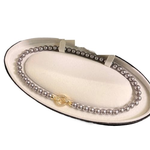 UJEDFHV Pearl Necklace Elegante Micro Set Runde Schnalle Imitation Perle Perlen Halskette for frauen Temperament Schmuck Süße Accessoires(Color01) von UJEDFHV