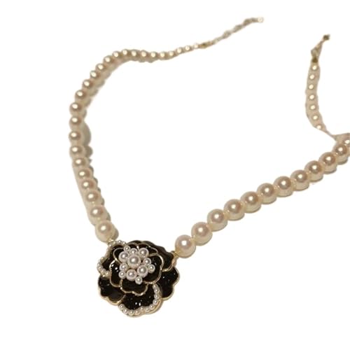 UJEDFHV Pearl Necklace Kamelie Perlenkette for Frauen Schmuck Halsband(01 black) von UJEDFHV