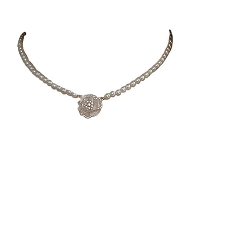 UJEDFHV Pearl Necklace Kamelie Perlenkette for Frauen Schmuck Halsband(02 white) von UJEDFHV