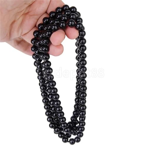 UJEDFHV Pearl Necklace Schwarze Kunstperlen-lange Pulloverkette von UJEDFHV