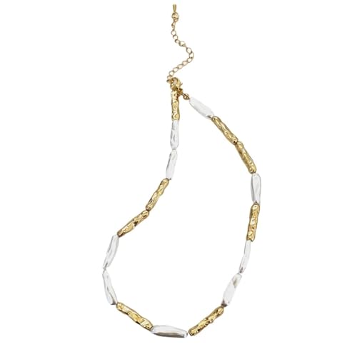 UJEDFHV Pearl Necklace Unregelmäßige Imitationsperle Metall Kupfer Halskette for Frauen Statement Schmuck von UJEDFHV