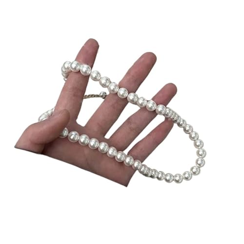 UJEDFHV Pearl Necklace Vintage Weiß Imitation Perle Kette Choker Halskette for Frauen Temperament Perlen Halskette Hochzeit(8MM) von UJEDFHV