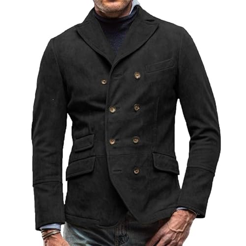 UJIAZ Herren Festes Farbe Revers Knopf Jacke Jacke Mode Retro Casual Jacke Jacke von UJIAZ