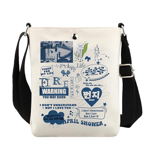 UJIMS Korea-Pop 17 Canvas Crossbody Bag Korea-Pop Lover Merchandise Musikalbum inspiriertes Geschenk Sänger Fans Geschenk, K-popseventeenbag von UJIMS