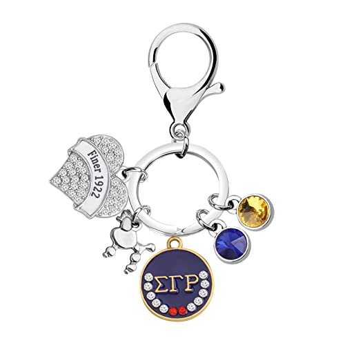 UJIMS SGRho Inspirierter Sorority Jewelry SGRho Pudel Plüsch Ball Charm Schlüsselanhänger griechisches Geschenk von UJIMS