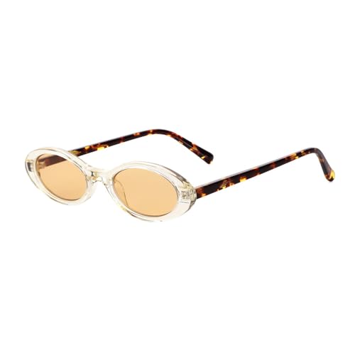 Retro Hochwertige Acetat Kleiner Ovaler Rahmen Unisex Retro Fashion Trend Sonnenbrille UV400 Metallscharniere,col.c5 von UJNHGQ