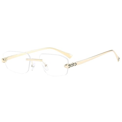 UJNHGQ Dekorative rahmenlose polygonale Sonnenbrille, Retro-Sonnenbrille für Damen, Sonnenbrille mit Persönlichkeitsverlauf für Herren.,Gold Transparent,1 von UJNHGQ