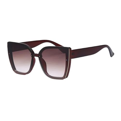 UJNHGQ Fashion Cat Eye Sonnenbrille Damen Retro Sonnenbrille Quadratisch Übergroße Brille, Braun UJNHGQ Fashion Cat Eye Sonnenbrille Damen Retro Sonnenbrille Quadratisch Übergroße Brille, Braun von UJNHGQ