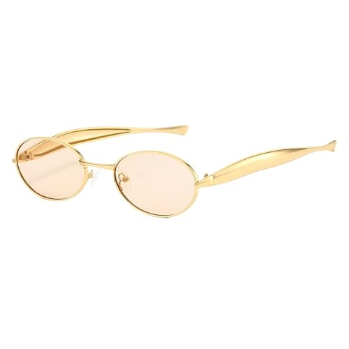 UJNHGQ Kleine ovale Rahmenmode elegante Sonnenbrille für Frauen Männer Randlose Sonnenbrille für Reise-Fahrbrillen Brillen,G,1 von UJNHGQ