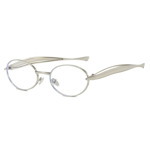 UJNHGQ Kleine ovale Sonnenbrille für Damen, Vintage-Sonnenbrille mit Metallrahmen, für Damen, trendige Reisebrille, C6 von UJNHGQ