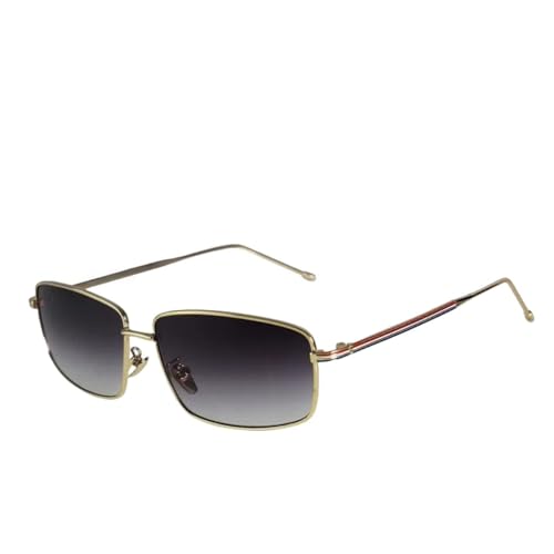 UJNHGQ Modemarke Metallrahmen Rechteck Sonnenbrille Herrenmode Eyewea, goldFgrayC3 von UJNHGQ