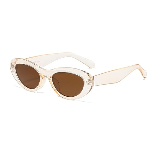 UJNHGQ Ovale Cat-Eye-Sonnenbrille für Damen, kleiner Rahmen, Persönlichkeit, breites Bein, Design, Sonnenbrille, transparent, braun, 1 UJNHGQ Ovale Cat-Eye-Sonnenbrille für Damen, kleiner Rahmen, Persönlichkeit, breites Bein, Design, Sonnenbrille, transparent, braun, 1 von UJNHGQ