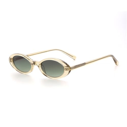 UJNHGQ Retro Hochwertige Acetat Kleiner Ovaler Rahmen Retro Fashion Trend Sonnenbrille UV400 Nylongläser Metallscharniere,col.c2 von UJNHGQ