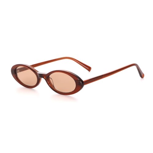 UJNHGQ Retro Hochwertige Acetat Kleiner Ovaler Rahmen Retro Modetrend Sonnenbrillengläser Metallscharniere,col.c4 von UJNHGQ