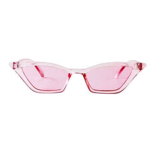 UJNHGQ Retro Kleine Dreieck Sonnenbrille Frauen Cateye Rahmen Sonnenbrille Weibliche Vintage Shades UV400,C3 rosa,1 von UJNHGQ