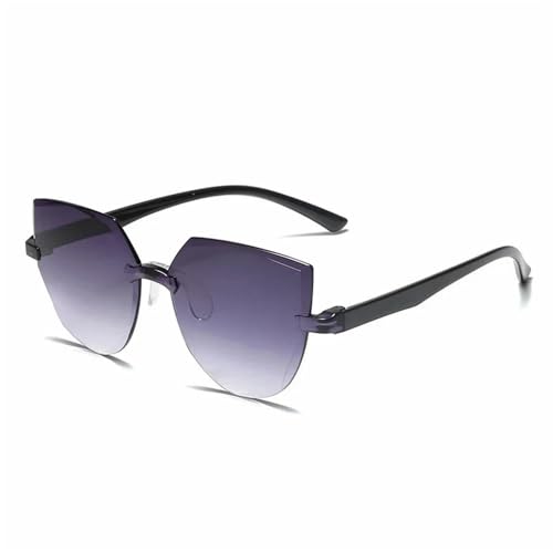 UJNHGQ Stilvolle Damen-Sonnenbrille mit Katzenohren, Retro-Rahmen, transparentes Jelly-Design, 8, GradientGray, 1 von UJNHGQ