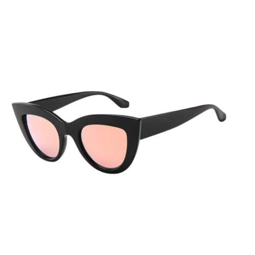 UJNHGQ Vintage Cat Eye Sonnenbrille Frau Retro Cateye Shades Sonnenbrille Gradient Mirror Kunststoffrahmen, schwarz rosa, 1 von UJNHGQ
