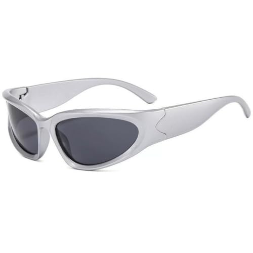 Unisex-Sonnenbrille für Damen und Herren, zum Autofahren, Brillengestell, Brillen, Silbergrau von UJNHGQ