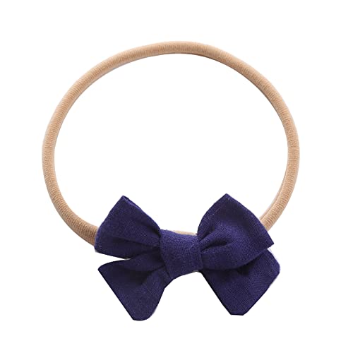 Kleinkind Baby Mädchen einfarbig Stirnband Bowknot elastisches Haarband für Kleinkinder Laufband (Navy, One Size) von UJSQNDG