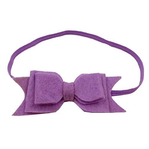 Kleinkind Baby Mädchen einfarbig Stirnband Bowknot elastisches Haarband für Kleinkinder Stirnband Schwarz (Purple, One Size) von UJSQNDG